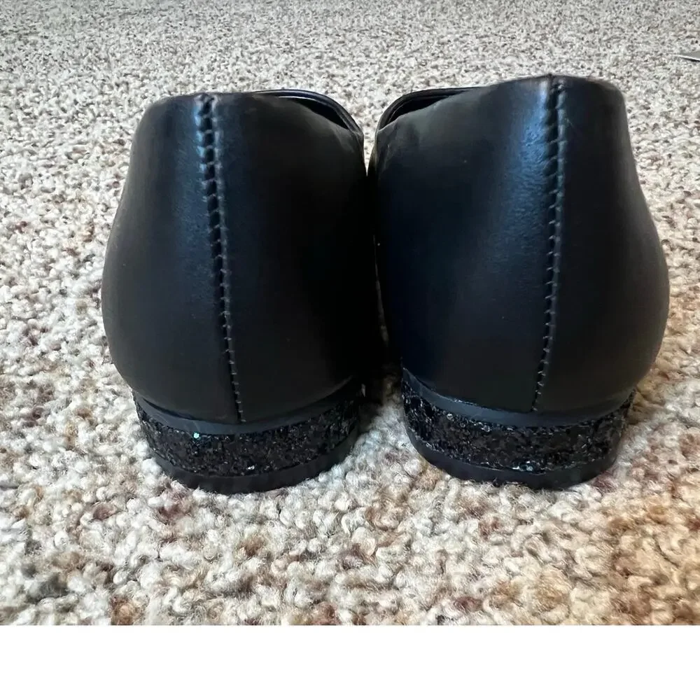 NWT Girls Sonoma Nariah Girls Dress Shoe, Size 2, Black, Glitter, Flats